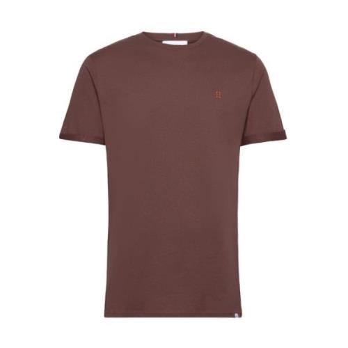 Nørregaard T-Shirt - Ebony Brown/Orange, Slim Fit, 100% Bomull