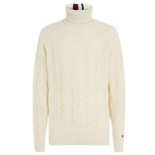 Off-White Cable Roll Neck Sweater