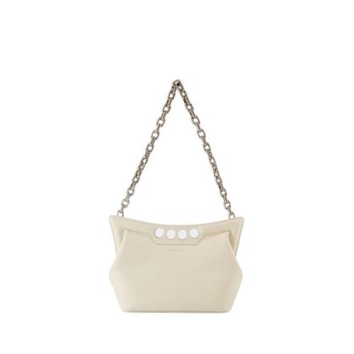 Liten Peak Hobo Bag - Skinn - Myk Elfenben