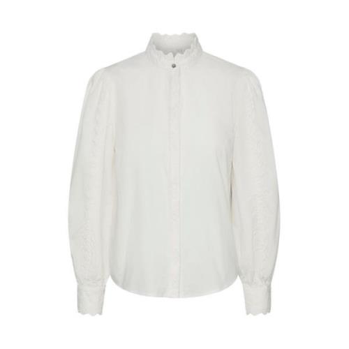 Bomullsskjorte med Små Rysjer - Hvit