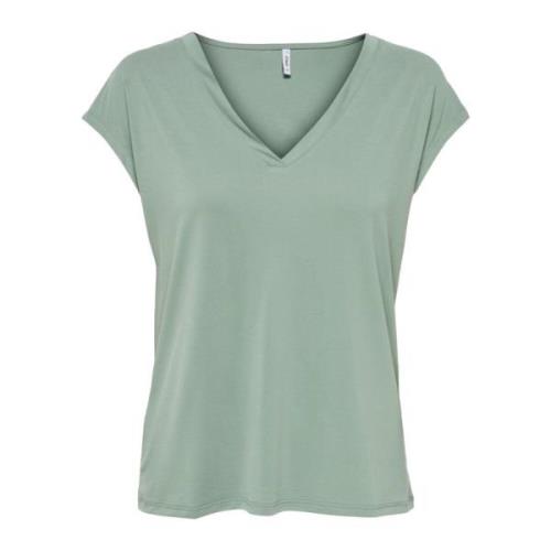 Grønn V-Hals Dame T-Skjorte