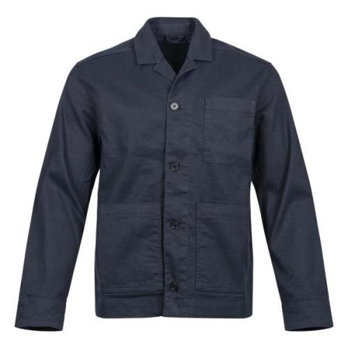 Errol Linen Workwear Overshirt - JL Navy