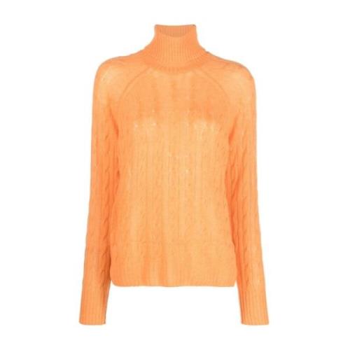 Oransje Kasjmir Turtleneck Genser