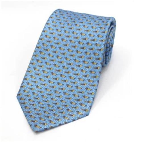 Pre-owned Blå silke Bvlgari slips