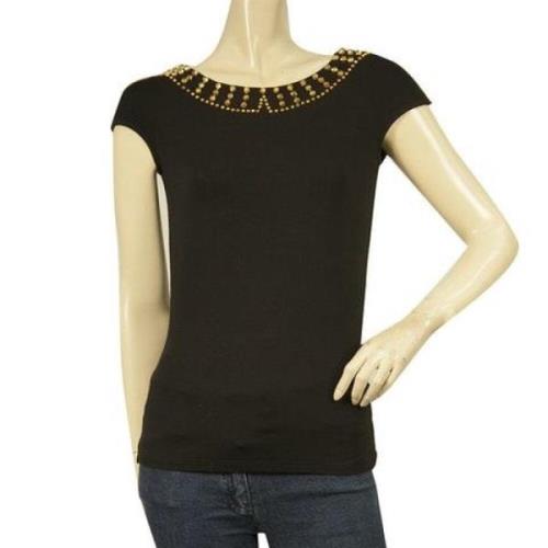 Tone Studs Boat Neckline d Viscose Top