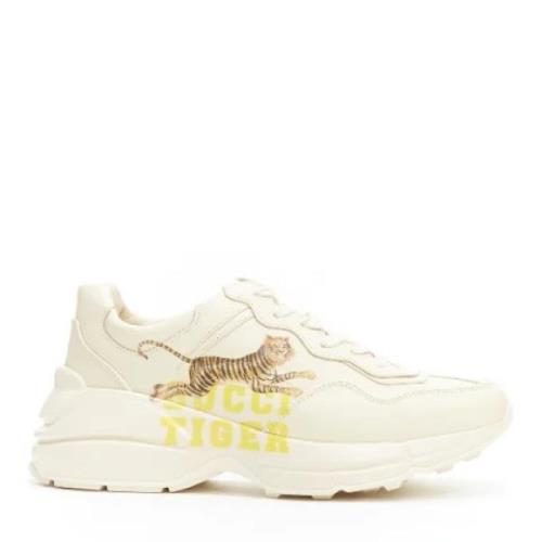 Pre-owned Beige skinn Gucci joggesko