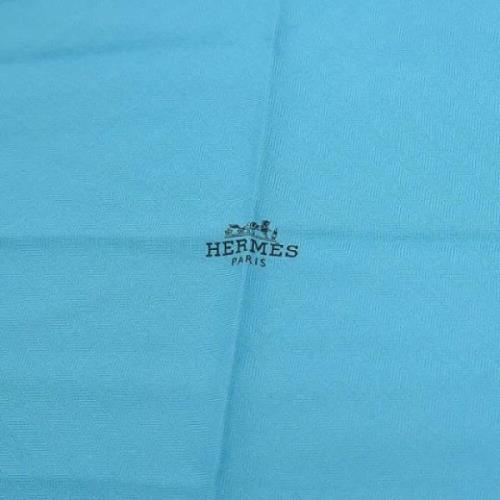 Pre-owned Blå kasjmir Hermès skjerf