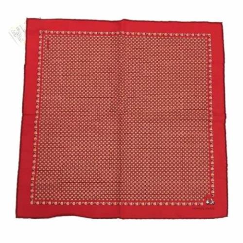 Pre-owned Rødt silke Hermès skjerf