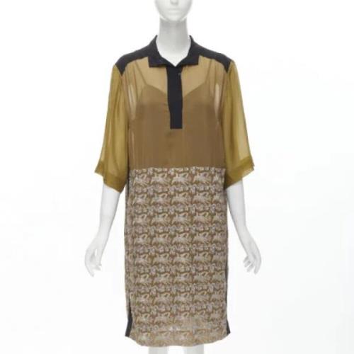 Pre-owned Gull Silk Dries Van Noten kjole