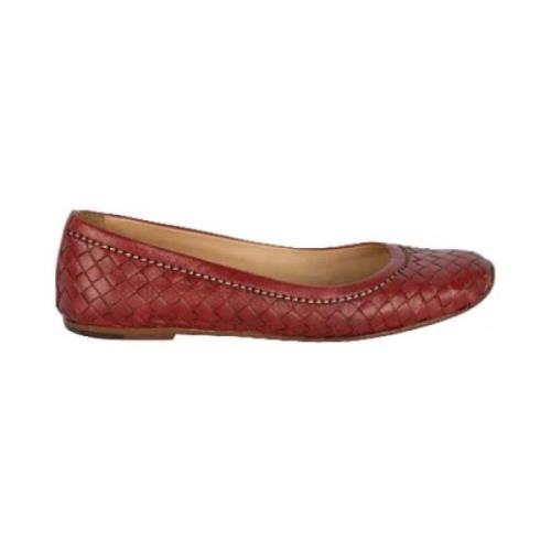 Pre-owned Rødt skinn Bottega Veneta Flats