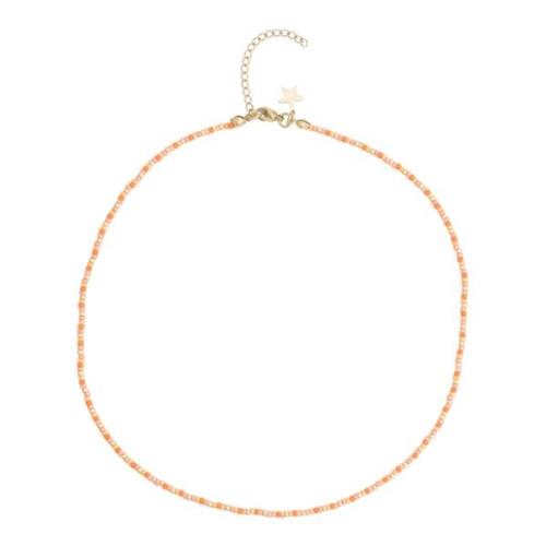 Glass Bead Necklace 2 MM Orange