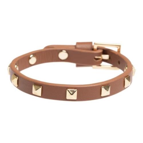 Leather Stud Bracelet Mini Cognac