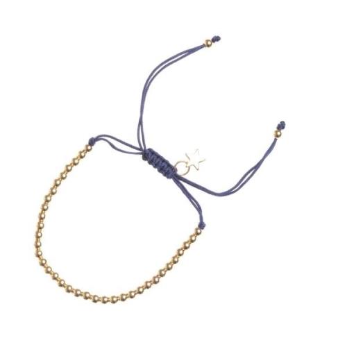 Metal Bead Bracelet Broad Navy Blue