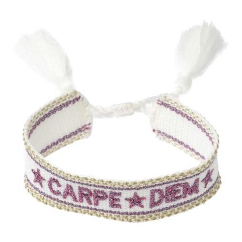 Woven Friendship Bracelet - Carpe Diem White W/Sparkled Lavendel