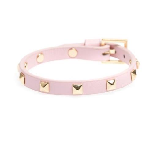 Leather Stud Bracelet Mini Pale Rose