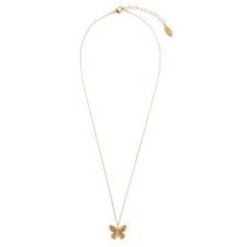 Pale Gold Orelia Metal Butterfly Ditsy Necklace Jewelry