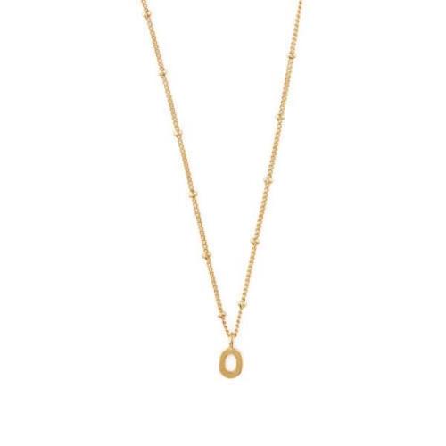 Initial O Satellite Chain Neck - Pale Gold