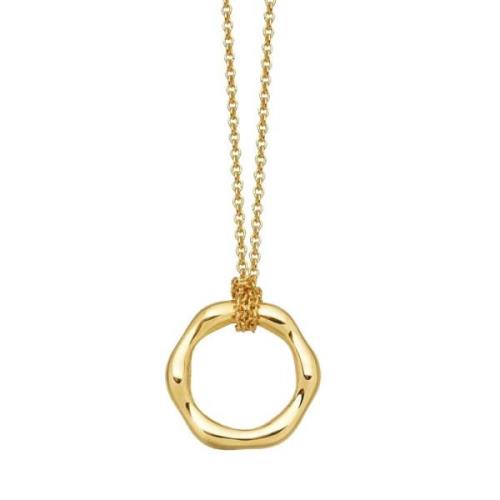 Gull Orelia Mini Molten Open Circle Thread Through halskjede smykker
