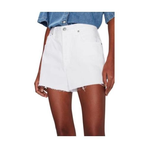 Hvit 7 For All Mankind Easy Ruby Short Yacht With Raw Cut Hem Shorts