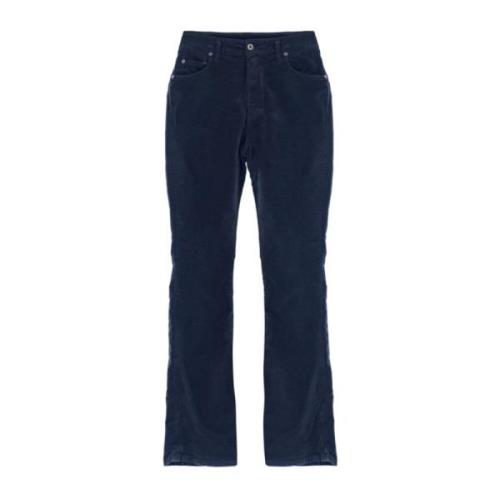 Blå Longcut Velour Jeans