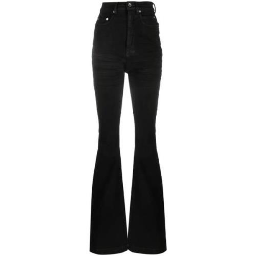 Sorte høytlivs jeans med kliske fem lommer