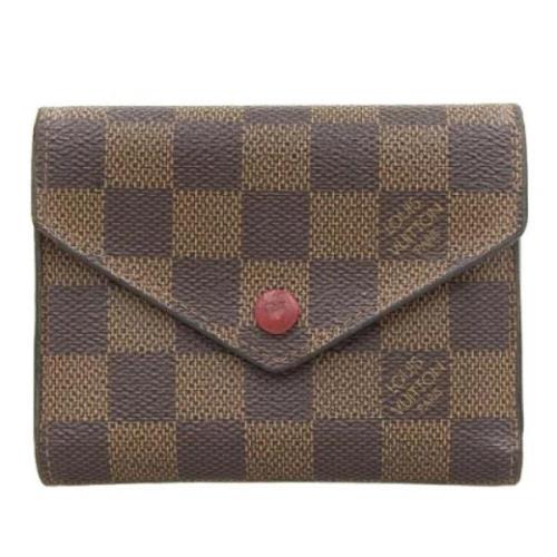 Pre-owned Brunt lerret Louis Vuitton lommebok