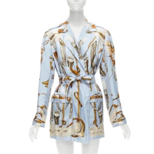 Pre-owned Flerfarget silke Hermès jakke