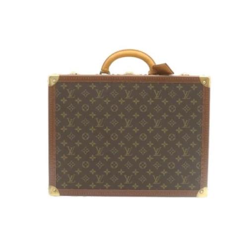 Pre-owned Brunt lerret Louis Vuitton reiseveske