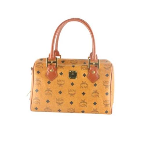 Pre-owned Gult skinn MCM Boston veske