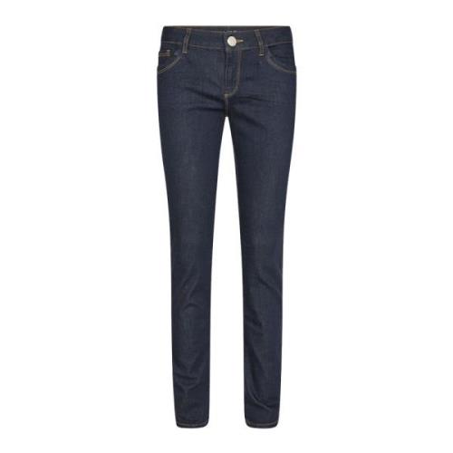Slim Fit Mørkeblå Hybrid Jeans med Lav Midje og Stilige Sømmer
