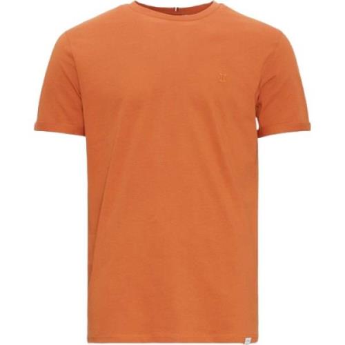 Oransje Nørregaard T-skjorte med Opprullede Ermer