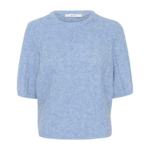 Blå Gestuz Alphagz Knit T-Shirt Overdeler