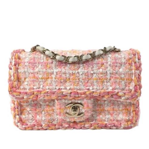 Pre-owned Rosa stoff Chanel Flap Bag