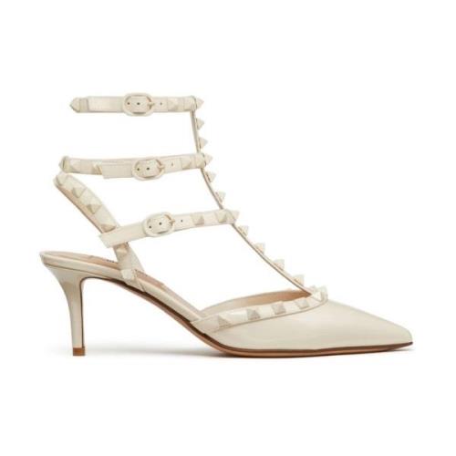 Svarte Rockstud Point-Toe Pumps