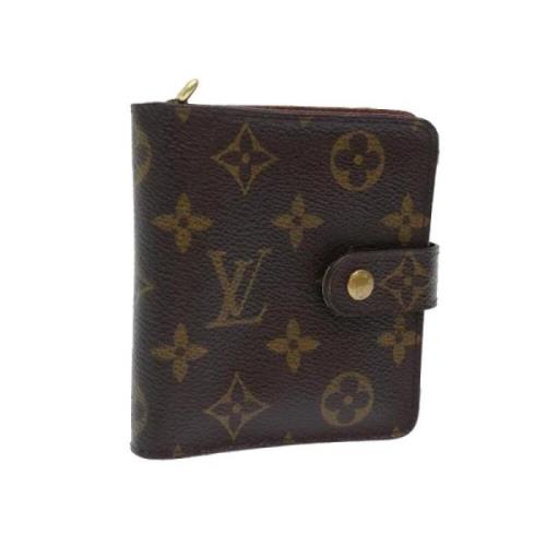 Pre-owned Brunt lerret Louis Vuitton lommebok