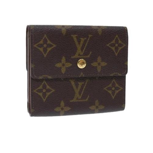 Pre-owned Brunt lerret Louis Vuitton Portefølje Elise