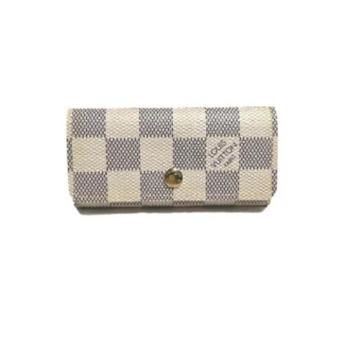 Pre-owned Beige lerret Louis Vuitton nokkelveske