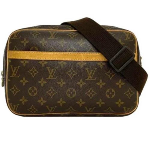 Pre-owned Brunt lerret Louis Vuitton Reporter