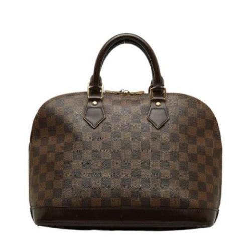 Pre-owned Brunt lerret Louis Vuitton Alma