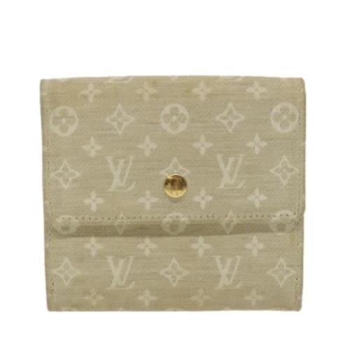 Pre-owned Beige lerret Louis Vuitton lommebok