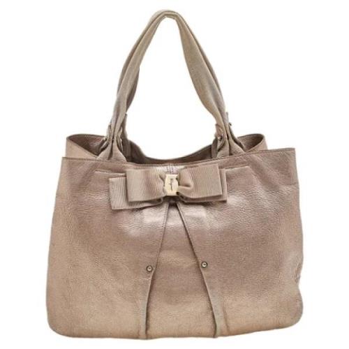 Pre-owned Metallisk skinn Salvatore Ferragamo Tote