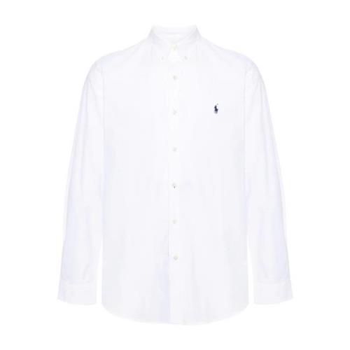 Hvit Button-Down Skjorte med Signatur Pony