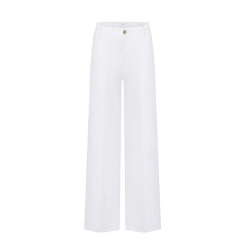 Stilige bukser med vide ben i ren hvit
