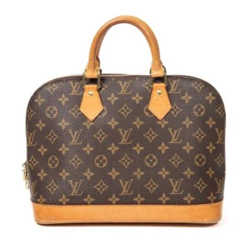 Pre-owned Brunt lerret Louis Vuitton Alma