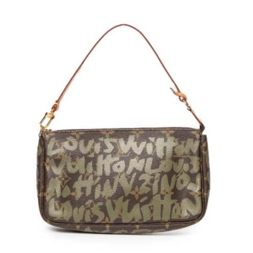 Pre-owned Brunt stoff Louis Vuitton Clutch tilbehor