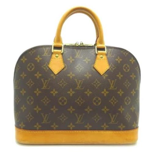 Pre-owned Brunt lerret Louis Vuitton Alma