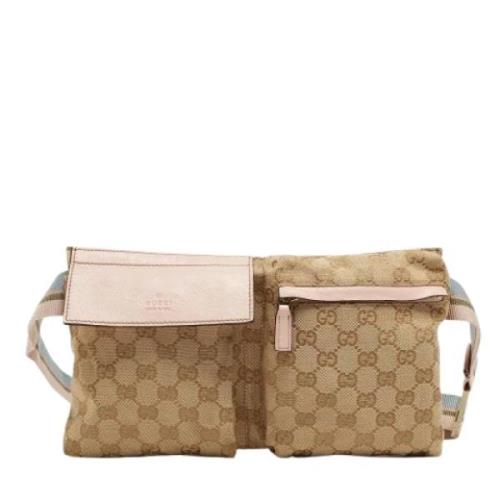 Pre-owned Beige lerret Gucci belteveske