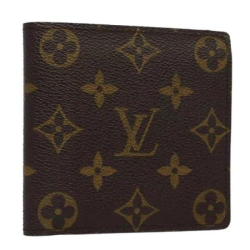 Pre-owned Brunt lerret Louis Vuitton lommebok