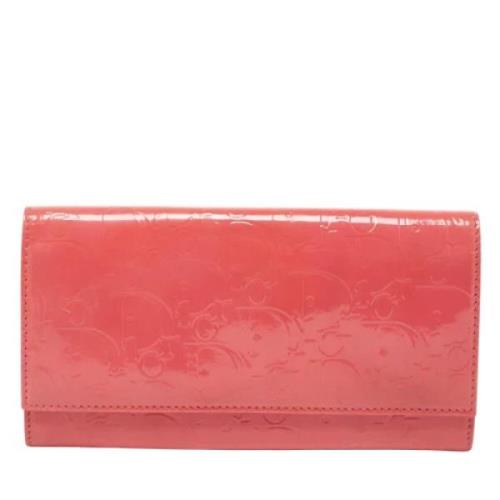 Pre-owned Rosa skinn Dior lommebok