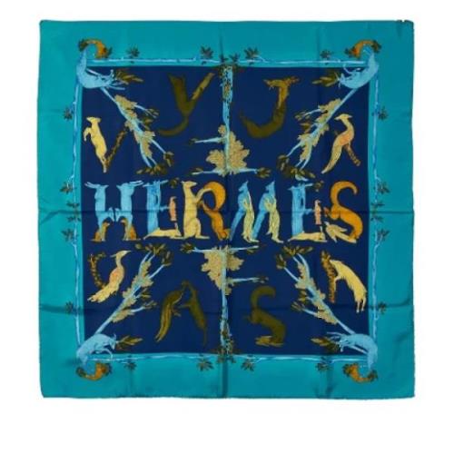 Pre-owned Bla silke Hermes skjerf